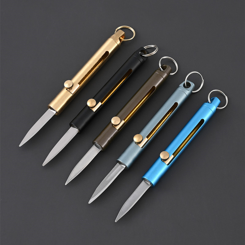 Edc Fixed Blade Deep Carry - EDC Brass Retractable Knife Outdoor Portable