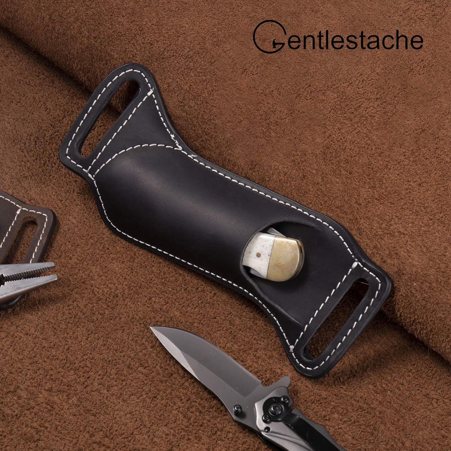 5 Inch Folding Knife Holster E – обзор и цена Leather Edc. Carry Pouch