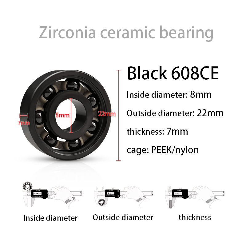 1/10pcs Black ceramic ball bea – обзор и цена Fidget Spinner Bearing