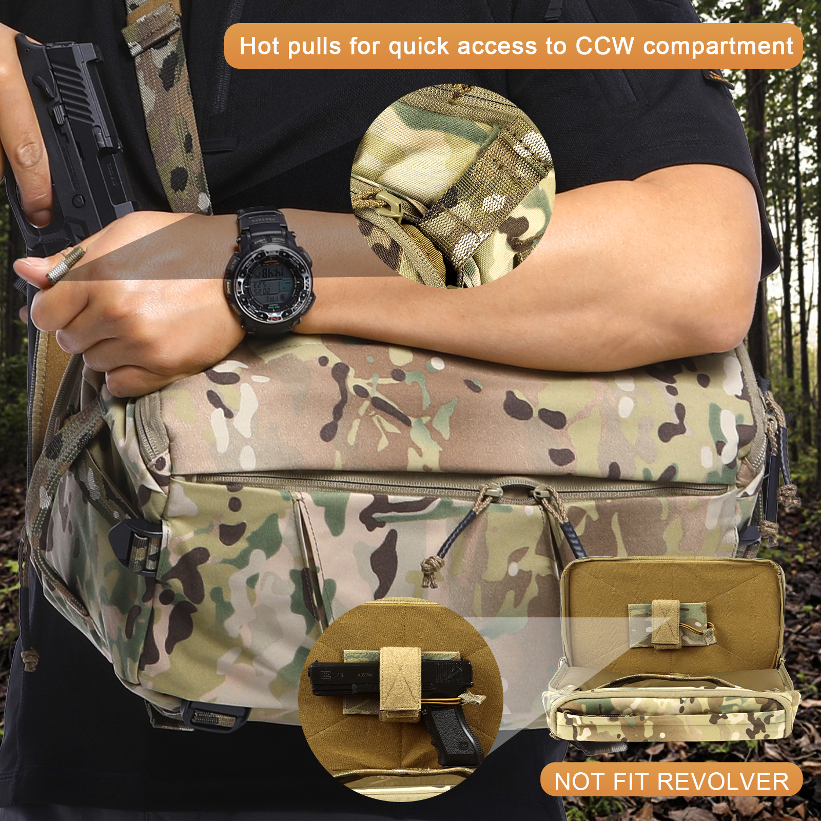 VOTAGOO 13L Tactical Sling Bag – обзор и цена Edc Concealed Carry Bag